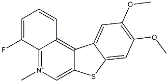 4-Fluoro-9,10-dimethoxy-5-methyl[1]benzothieno[2,3-c]quinolin-5-ium Struktur