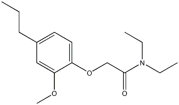 N,N-Diethyl-2-(2-methoxy-4-propylphenyloxy)acetamide Struktur