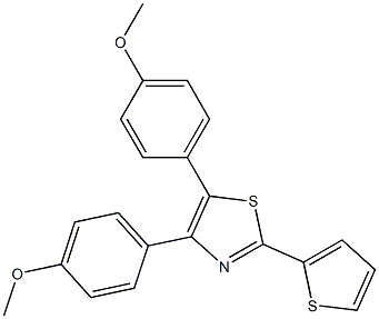 4,5-Bis(4-methoxyphenyl)-2-(2-thienyl)thiazole Struktur