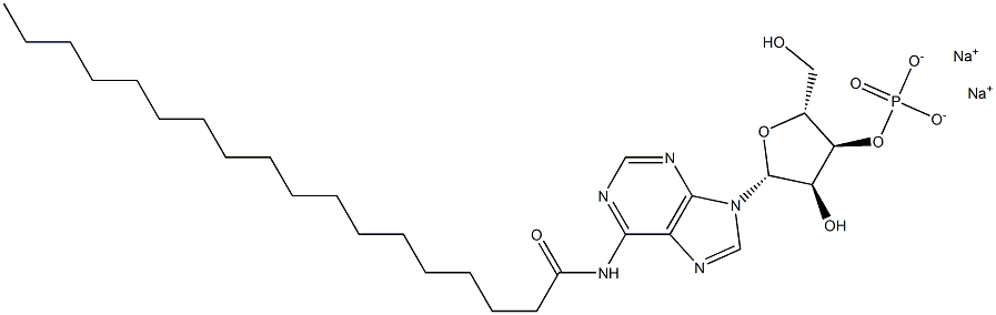 N-Stearoyladenosine-3'-phosphoric acid disodium salt Struktur