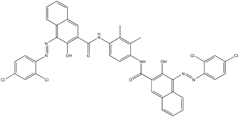 N,N'-(2,3-Dimethyl-1,4-phenylene)bis[4-[(2,4-dichlorophenyl)azo]-3-hydroxy-2-naphthalenecarboxamide] Struktur