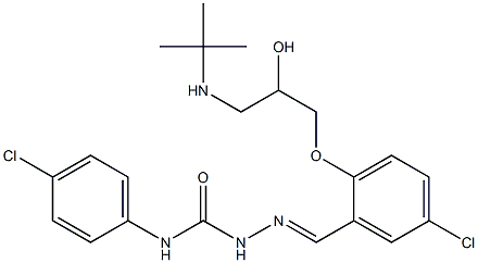 1-[5-Chloro-2-[2-hydroxy-3-(tert-butylamino)propoxy]benzylidene]-4-(4-chlorophenyl)semicarbazide Struktur