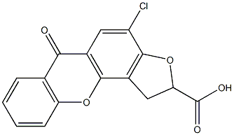 1,2-Dihydro-4-chloro-6-oxo-6H-furo[2,3-c]xanthene-2-carboxylic acid Struktur