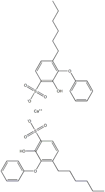 Bis(2-hydroxy-6-hexyl[oxybisbenzene]-3-sulfonic acid)calcium salt Struktur