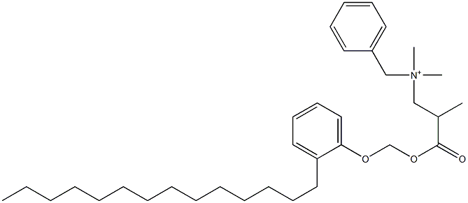 N,N-Dimethyl-N-benzyl-N-[2-[[(2-tetradecylphenyloxy)methyl]oxycarbonyl]propyl]aminium Struktur