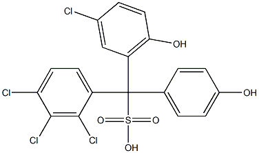 (3-Chloro-6-hydroxyphenyl)(2,3,4-trichlorophenyl)(4-hydroxyphenyl)methanesulfonic acid Struktur