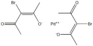 Palladium(II)di(3-bromo-4-oxo-2-pentene-2-olate) Struktur