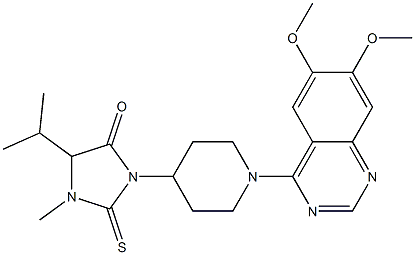 1-[1-(6,7-Dimethoxyquinazolin-4-yl)piperidin-4-yl]-3-methyl-4-isopropyl-2-thioxoimidazolidin-5-one Struktur