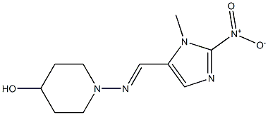 5-(4-Hydroxypiperidinoiminomethyl)-1-methyl-2-nitro-1H-imidazole Struktur