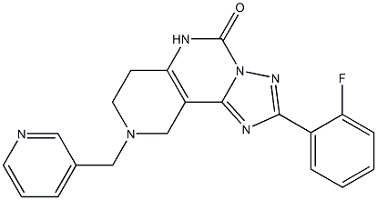 2-(2-Fluorophenyl)-6,7,8,9-tetrahydro-8-(3-pyridinylmethyl)-1,3,3a,5,8-pentaaza-3aH-benz[e]inden-4(5H)-one Struktur