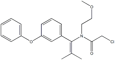 N-[1-(3-Phenoxyphenyl)-2-methyl-1-propenyl]-N-[2-methoxyethyl]-2-chloroacetamide Struktur