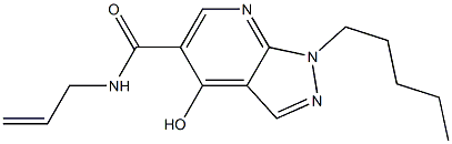 1-Pentyl-4-hydroxy-N-(2-propenyl)-1H-pyrazolo[3,4-b]pyridine-5-carboxamide Struktur