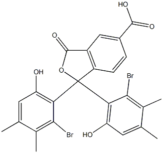 1,1-Bis(2-bromo-6-hydroxy-3,4-dimethylphenyl)-1,3-dihydro-3-oxoisobenzofuran-5-carboxylic acid Struktur