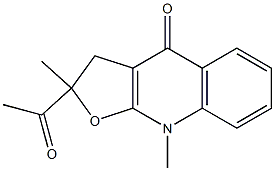 2,3-Dihydro-2-acetyl-2,9-dimethylfuro[2,3-b]quinolin-4(9H)-one Struktur