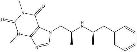 1,3-Dimethyl-7-[(S)-2-[[(R)-1-methyl-2-phenylethyl]amino]propyl]-7H-purine-2,6(1H,3H)-dione Struktur