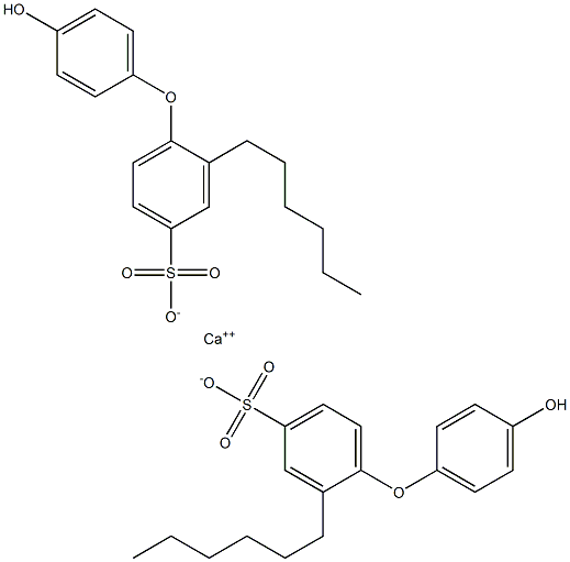 Bis(4'-hydroxy-2-hexyl[oxybisbenzene]-4-sulfonic acid)calcium salt Struktur