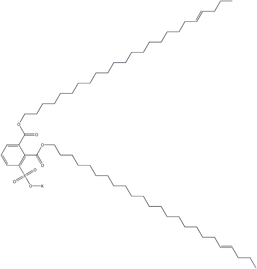 3-(Potassiosulfo)phthalic acid di(20-tetracosenyl) ester Struktur