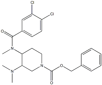 3-Dimethylamino-4-[(3,4-dichlorobenzoyl)(methyl)amino]piperidine-1-carboxylic acid benzyl ester Struktur