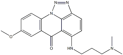 5-[3-Dimethylaminopropylamino]-8-methoxy-6H-[1,2,3]triazolo[4,5,1-de]acridin-6-one Struktur