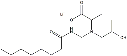 2-[N-(2-Hydroxypropyl)-N-(octanoylaminomethyl)amino]propionic acid lithium salt Struktur