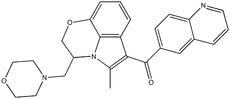 2,3-Dihydro-5-methyl-6-(6-quinolinylcarbonyl)-3-morpholinomethylpyrrolo[1,2,3-de]-1,4-benzoxazine Struktur