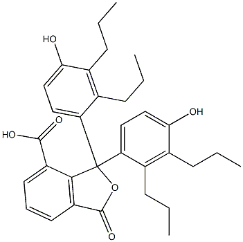 1,3-Dihydro-1,1-bis(4-hydroxy-2,3-dipropylphenyl)-3-oxoisobenzofuran-7-carboxylic acid Struktur