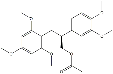 [S,(+)]-2-(3,4-Dimethoxyphenyl)-3-(2,4,6-trimethoxyphenyl)-1-propanol acetate Struktur