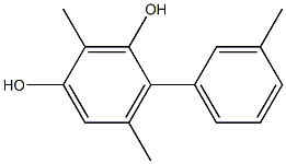 2,5-Dimethyl-4-(3-methylphenyl)benzene-1,3-diol Struktur