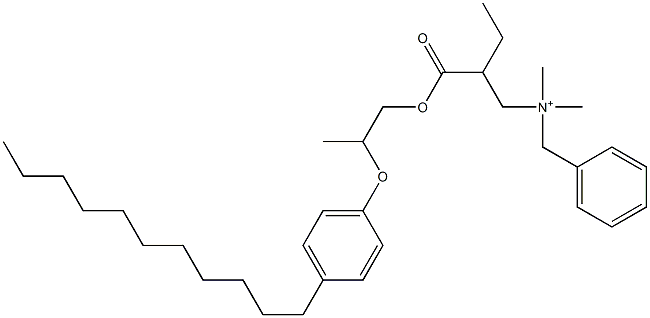 N,N-Dimethyl-N-benzyl-N-[2-[[2-(4-undecylphenyloxy)propyl]oxycarbonyl]butyl]aminium Struktur