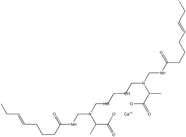 Bis[2-[N-(3-hydroxypropyl)-N-(5-octenoylaminomethyl)amino]propionic acid]calcium salt Struktur