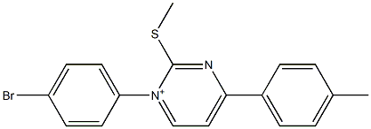 1-(4-Bromophenyl)-4-(4-methylphenyl)-2-methylthio-1-pyrimidinium Struktur