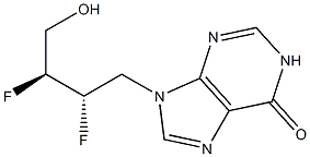 9-[(2S,3S)-2,3-Difluoro-4-hydroxybutyl]-9H-purin-6(1H)-one Struktur