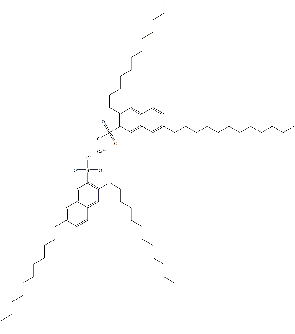 Bis(3,7-didodecyl-2-naphthalenesulfonic acid)calcium salt Struktur