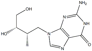 2-Amino-9-[(2S,3S)-3,4-dihydroxy-2-methylbutyl]-1,9-dihydro-6H-purin-6-one Struktur