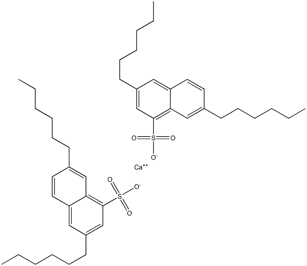 Bis(3,7-dihexyl-1-naphthalenesulfonic acid)calcium salt Struktur