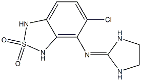 1,3-Dihydro-5-chloro-4-(imidazolidin-2-ylideneamino)-2,1,3-benzothiadiazole 2,2-dioxide Struktur