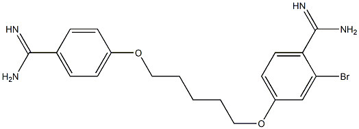 2-Bromo[4,4'-(pentamethylenebisoxy)bis(benzamidine)] Struktur