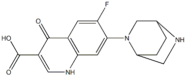 6-Fluoro-1,4-dihydro-4-oxo-7-(2,5-diazabicyclo[2.2.2]octan-2-yl)quinoline-3-carboxylic acid Struktur