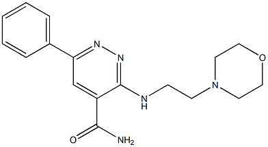 3-[(2-Morpholinoethyl)amino]-6-phenyl-4-pyridazinecarboxamide Struktur