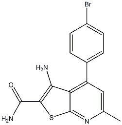 3-Amino-6-methyl-4-(4-bromophenyl)thieno[2,3-b]pyridine-2-carboxamide Struktur