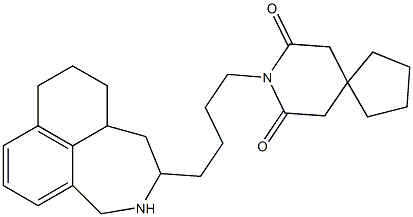 2-[4-(7,9-Dioxo-8-azaspiro[4.5]decan-8-yl)butyl]-1,2,3,4,8,9,10,10a-octahydronaphth[1,8-cd]azepine Struktur