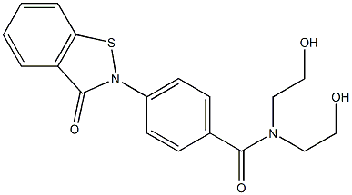 4-[(2,3-Dihydro-3-oxo-1,2-benzisothiazol)-2-yl]-N,N-bis(2-hydroxyethyl)benzamide Struktur