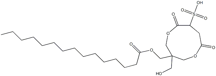 Pentadecanoic acid [1-(hydroxymethyl)-4,7-dioxo-6-sulfo-3,8-dioxacyclononan-1-yl]methyl ester Struktur