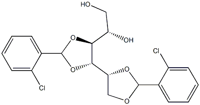 1-O,2-O:3-O,4-O-Bis(2-chlorobenzylidene)-L-glucitol Struktur