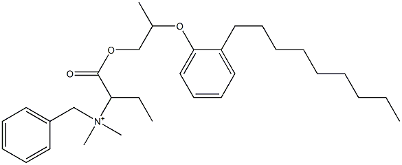 N,N-Dimethyl-N-benzyl-N-[1-[[2-(2-nonylphenyloxy)propyl]oxycarbonyl]propyl]aminium Struktur