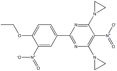 4,6-Bis(1-aziridinyl)-2-(4-ethoxy-3-nitrophenyl)-5-nitropyrimidine Struktur