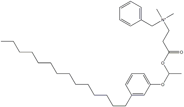 N,N-Dimethyl-N-benzyl-N-[2-[[1-(3-tetradecylphenyloxy)ethyl]oxycarbonyl]ethyl]aminium Struktur