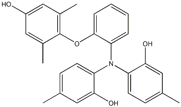 N,N-Bis(2-hydroxy-4-methylphenyl)-2-(4-hydroxy-2,6-dimethylphenoxy)benzenamine Struktur