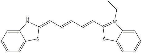 3-Ethyl-2-[5-[benzothiazol-2(3H)-ylidene]-1,3-pentadienyl]benzothiazol-3-ium Struktur