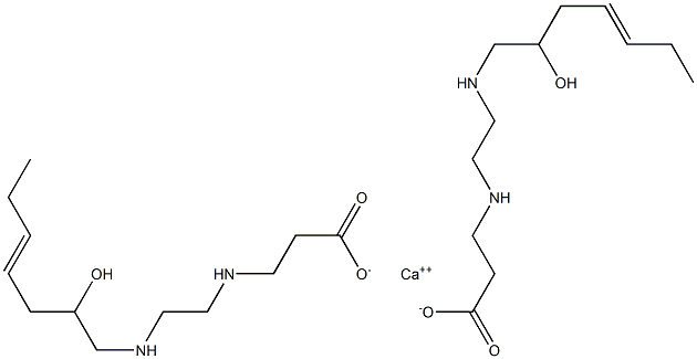 Bis[3-[N-[2-[N-(2-hydroxy-4-heptenyl)amino]ethyl]amino]propionic acid]calcium salt Struktur